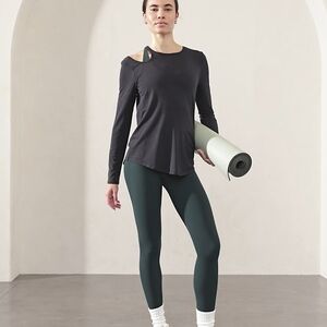 Athleta With Ease Asymmetrical Long Sleeve In Black